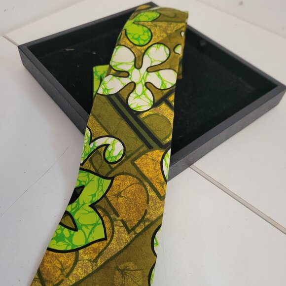 Vintage Hawaiian Print tie-dye Look tie 1960's - Picture 1 of 4